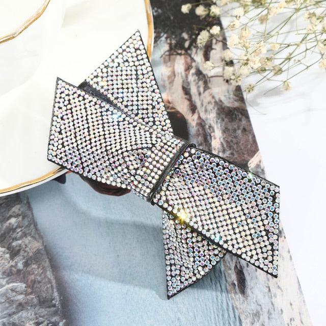Crystal Big Bow Hair Clips For Women Girls Hair Accessories Rhinestone Hairpins Plastic Hairgirps Retro Barrette Headwear Gorgeous Hair Accessories For Women Stevvex