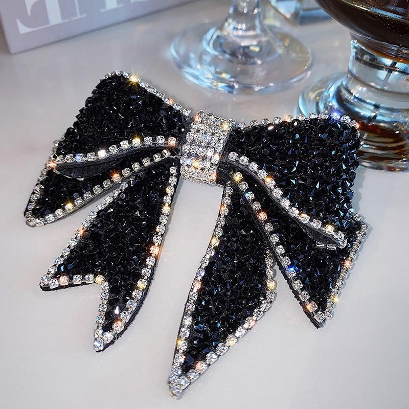 Crystal Big Bow Hair Clips For Women Girls Hair Accessories Rhinestone Hairpins Plastic Hairgirps Retro Barrette Headwear Gorgeous Hair Accessories For Women Stevvex