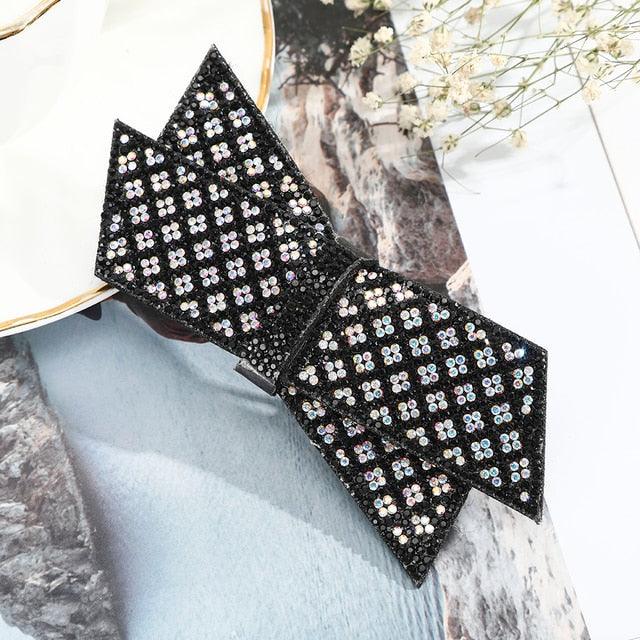 Crystal Big Bow Hair Clips For Women Girls Hair Accessories Rhinestone Hairpins Plastic Hairgirps Retro Barrette Headwear Gorgeous Hair Accessories For Women Stevvex