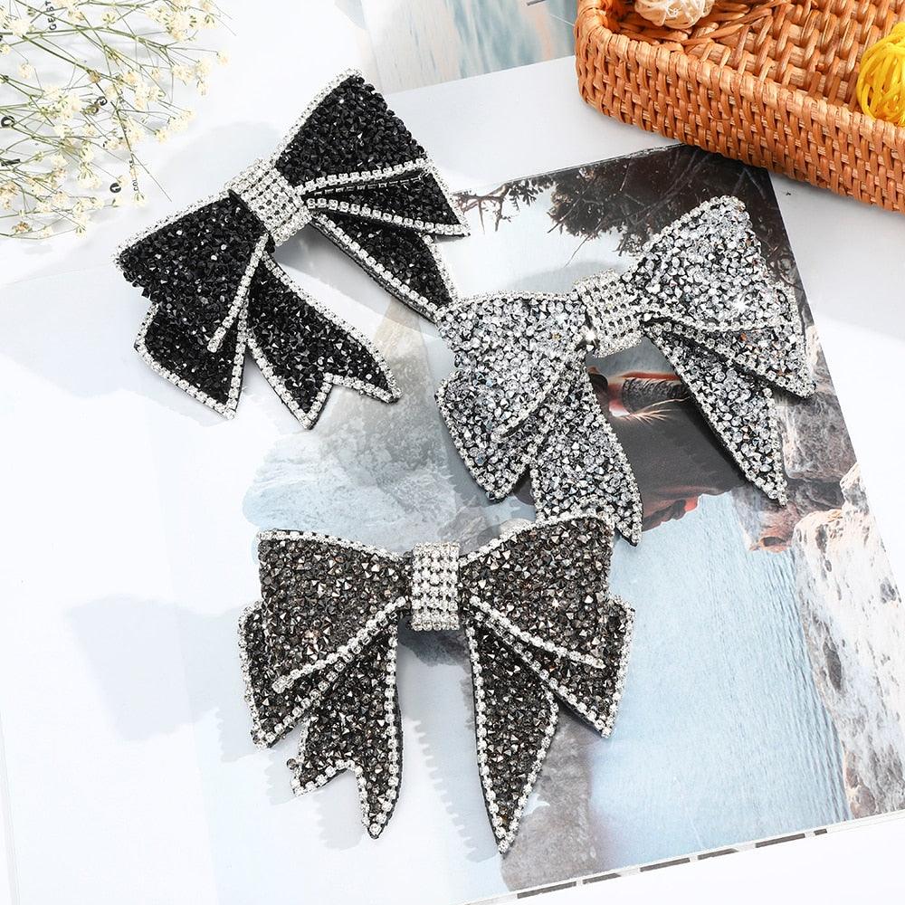 Crystal Big Bow Hair Clips For Women Girls Hair Accessories Rhinestone Hairpins Plastic Hairgirps Retro Barrette Headwear Gorgeous Hair Accessories For Women Stevvex