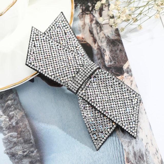 Crystal Big Bow Hair Clips For Women Girls Hair Accessories Rhinestone Hairpins Plastic Hairgirps Retro Barrette Headwear Gorgeous Hair Accessories For Women Stevvex