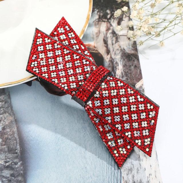 Crystal Big Bow Hair Clips For Women Girls Hair Accessories Rhinestone Hairpins Plastic Hairgirps Retro Barrette Headwear Gorgeous Hair Accessories For Women Stevvex