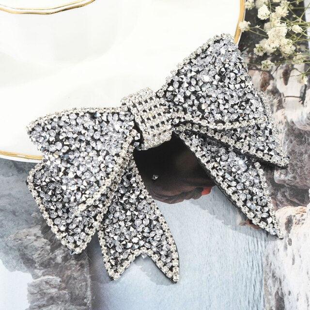 Crystal Big Bow Hair Clips For Women Girls Hair Accessories Rhinestone Hairpins Plastic Hairgirps Retro Barrette Headwear Gorgeous Hair Accessories For Women Stevvex