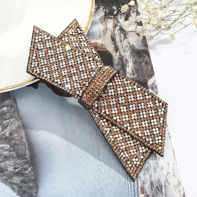 Crystal Big Bow Hair Clips For Women Girls Hair Accessories Rhinestone Hairpins Plastic Hairgirps Retro Barrette Headwear Gorgeous Hair Accessories For Women Stevvex