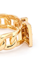 Crystal Buckle Chain Bangle Gold Plated Statement Bracelet