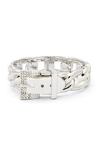 Crystal Buckle Chain Bangle Gold Plated Statement Bracelet