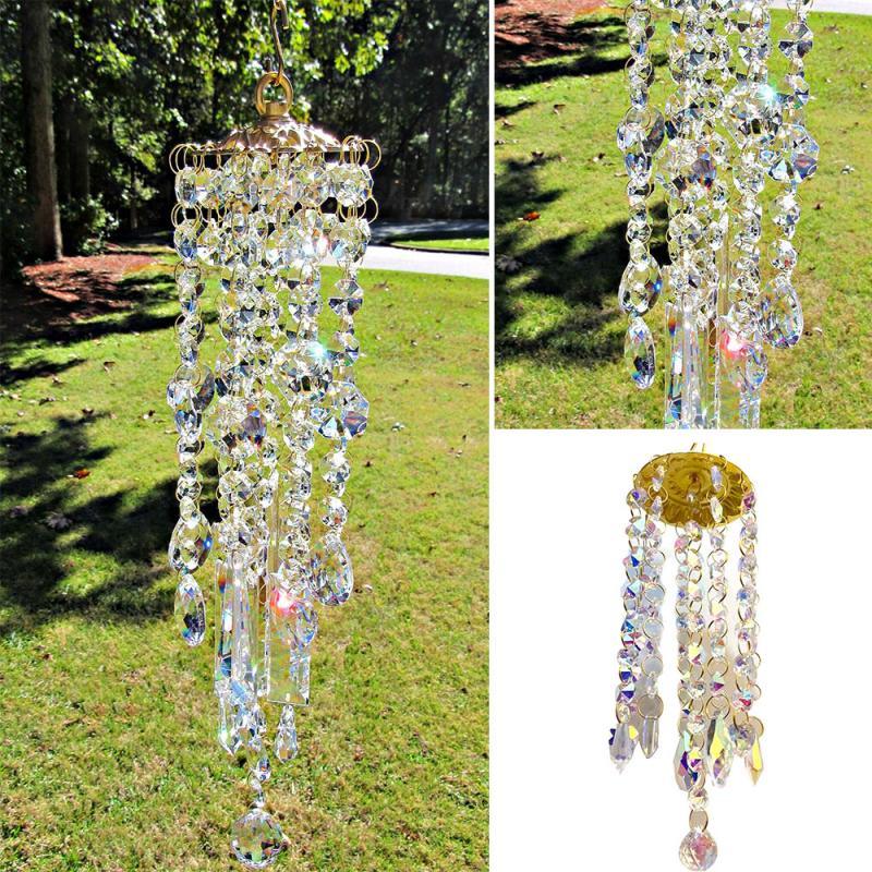 Crystal Chandelier Wind Chimes For Bedroom Outdoor Garden Yard Lawn Decoration Sun-catcher Wind Chimes Rainbow Chaser Curtain Pendant Home Decor Gift Stevvex