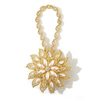Crystal Curtain Tieback Elasticity Curtain Straps Metal Rhinestone Curtains Holder Clips Flower Shaped Curtain Accessories Crystal Curtain Magnetic Tieback Flower Curtain Clips Buckle With Stretchy Wire Rope For Home Office Decor 25-75cm Stevvex