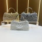 Crystal-Embellished Clutch Bag with Tassels – Versatile Evening Purse for Weddings & Galas (MAC276)
