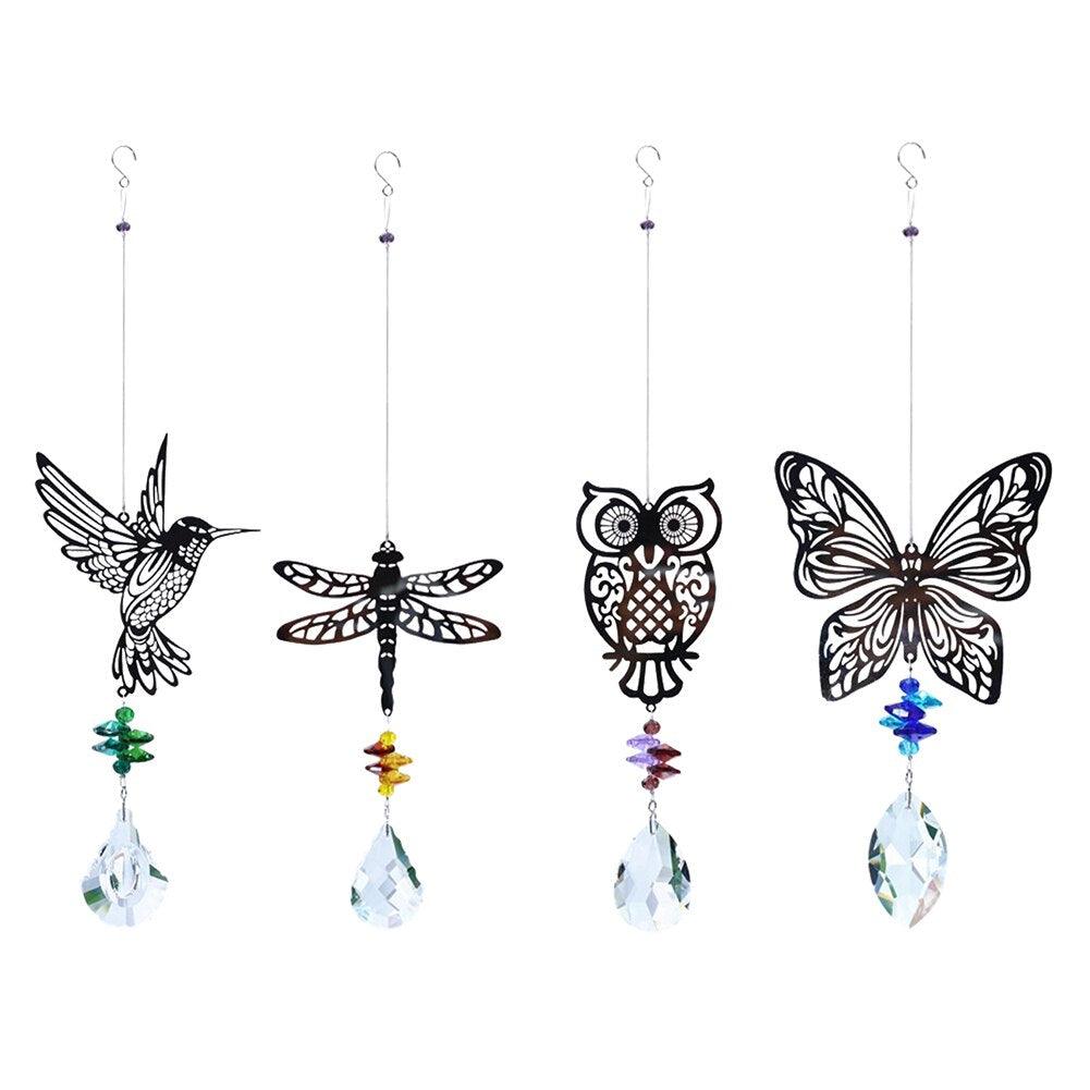 Crystal Garden Sun-catcher Hanging Crystals Prisms Ornament For Window Glass Chandelier Solar Hummingbird Owl Wind Chimes Rainbow Chaser  Garden Hanging  Curtain Pendant Home Decor Gift Boxed Sun Catcher Gift Idea For Mom Friends Grandma Hummingbird Stevvex