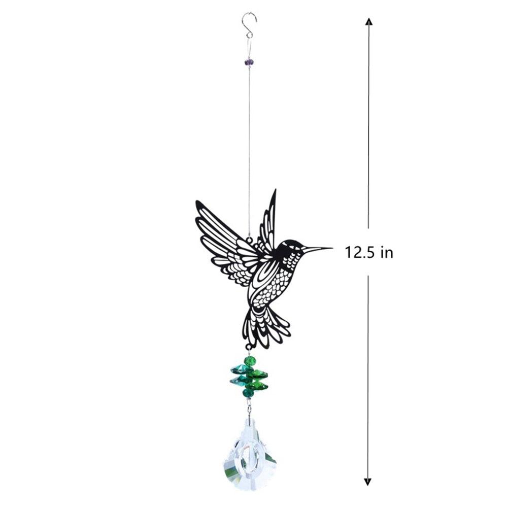 Crystal Garden Sun-catcher Hanging Crystals Prisms Ornament For Window Glass Chandelier Solar Hummingbird Owl Wind Chimes Rainbow Chaser  Garden Hanging  Curtain Pendant Home Decor Gift Boxed Sun Catcher Gift Idea For Mom Friends Grandma Hummingbird Stevvex