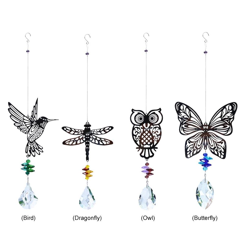 Crystal Garden Sun-catcher Hanging Crystals Prisms Ornament For Window Glass Chandelier Solar Hummingbird Owl Wind Chimes Rainbow Chaser  Garden Hanging  Curtain Pendant Home Decor Gift Boxed Sun Catcher Gift Idea For Mom Friends Grandma Hummingbird Stevvex