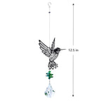 Crystal Garden Sun-catcher Hanging Crystals Prisms Ornament For Window Glass Chandelier Solar Hummingbird Owl Wind Chimes Rainbow Chaser  Garden Hanging  Curtain Pendant Home Decor Gift Boxed Sun Catcher Gift Idea For Mom Friends Grandma Hummingbird Stevvex