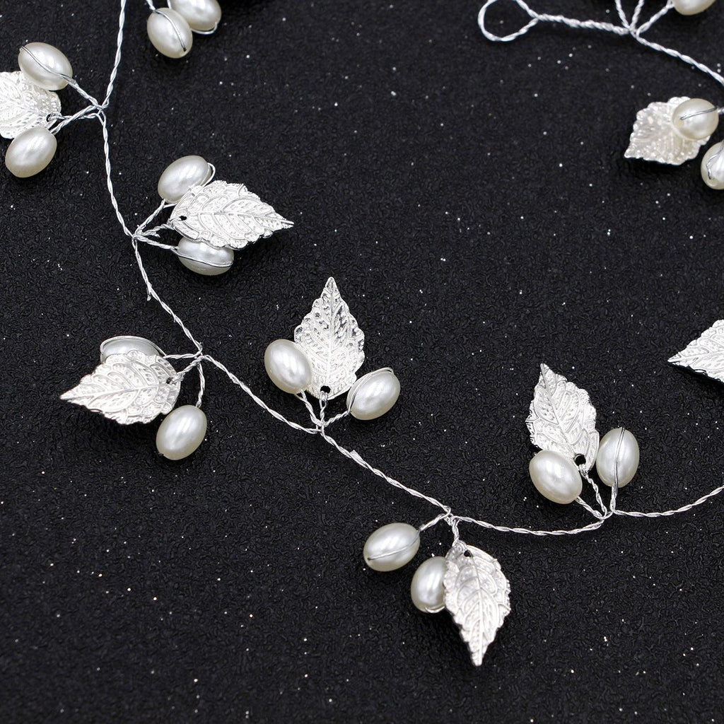 Crystal Pearl Bridal Tiaras Hairbands Hairpins Bridesmaid Diamante Hair Vine Accessories Wedding Jewelry 35cm Headwear Gorgeous Hair Accessories For Women Stevvex