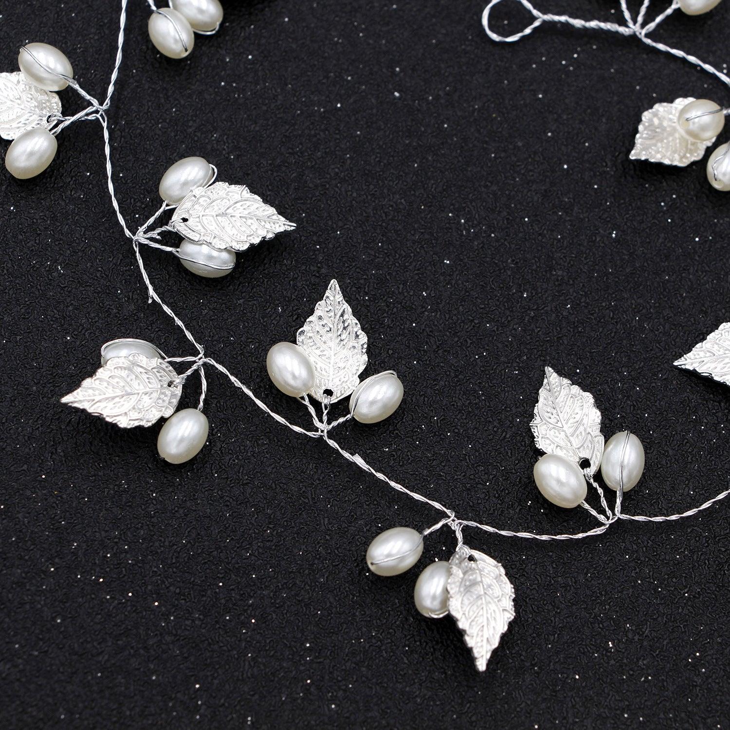 Crystal Pearl Bridal Tiaras Hairbands Hairpins Bridesmaid Diamante Hair Vine Accessories Wedding Jewelry 35cm Headwear Gorgeous Hair Accessories For Women Stevvex