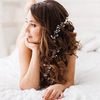 Crystal Pearl Bridal Tiaras Hairbands Hairpins Bridesmaid Diamante Hair Vine Accessories Wedding Jewelry 35cm Headwear Gorgeous Hair Accessories For Women Stevvex