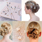 Crystal Pearl Bridal Tiaras Hairbands Hairpins Bridesmaid Diamante Hair Vine Accessories Wedding Jewelry 35cm Headwear Gorgeous Hair Accessories For Women Stevvex