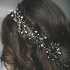 Crystal Pearl Bridal Tiaras Hairbands Hairpins Bridesmaid Diamante Hair Vine Accessories Wedding Jewelry 35cm Headwear Gorgeous Hair Accessories For Women Stevvex