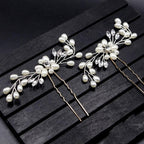 Crystal Pearl Bridal Tiaras Hairbands Hairpins Bridesmaid Diamante Hair Vine Accessories Wedding Jewelry 35cm Headwear Gorgeous Hair Accessories For Women Stevvex