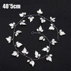Crystal Pearl Bridal Tiaras Hairbands Hairpins Bridesmaid Diamante Hair Vine Accessories Wedding Jewelry 35cm Headwear Gorgeous Hair Accessories For Women Stevvex