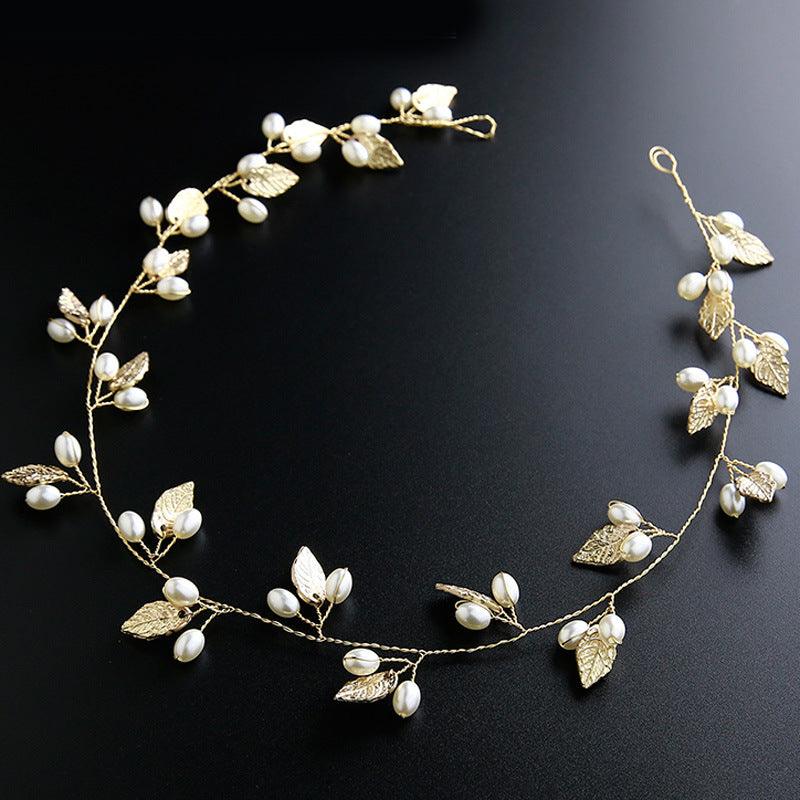 Crystal Pearl Bridal Tiaras Hairbands Hairpins Bridesmaid Diamante Hair Vine Accessories Wedding Jewelry 35cm Headwear Gorgeous Hair Accessories For Women Stevvex