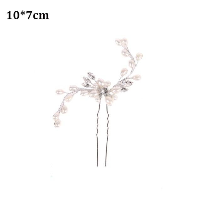 Crystal Pearl Bridal Tiaras Hairbands Hairpins Bridesmaid Diamante Hair Vine Accessories Wedding Jewelry 35cm Headwear Gorgeous Hair Accessories For Women Stevvex
