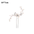 Crystal Pearl Bridal Tiaras Hairbands Hairpins Bridesmaid Diamante Hair Vine Accessories Wedding Jewelry 35cm Headwear Gorgeous Hair Accessories For Women Stevvex
