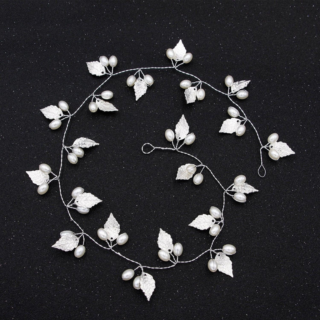 Crystal Pearl Bridal Tiaras Hairbands Hairpins Bridesmaid Diamante Hair Vine Accessories Wedding Jewelry 35cm Headwear Gorgeous Hair Accessories For Women Stevvex