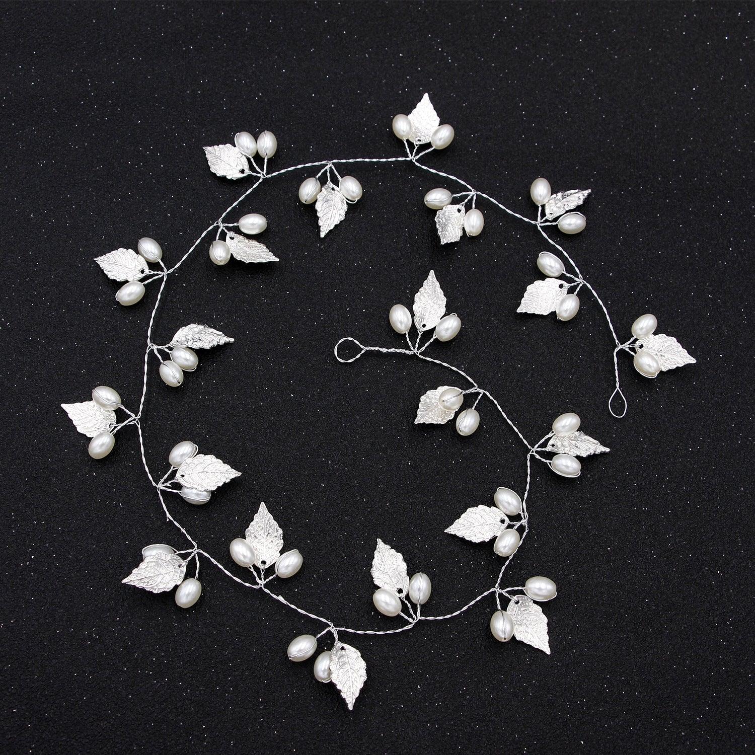 Crystal Pearl Bridal Tiaras Hairbands Hairpins Bridesmaid Diamante Hair Vine Accessories Wedding Jewelry 35cm Headwear Gorgeous Hair Accessories For Women Stevvex