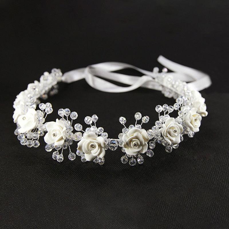 Crystal Pearl Hair Belt Wedding Bridal Hair Ornaments Hair Jewelry Decorations for Brides Wedding Gorgeous Hair Accessories For Women Stevvex