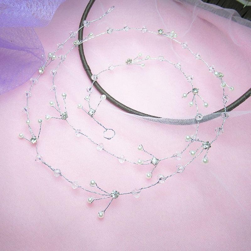 Crystal Pearl Hair Belt Wedding Bridal Hair Ornaments Hair Jewelry Decorations for Brides Wedding Gorgeous Hair Accessories For Women Stevvex