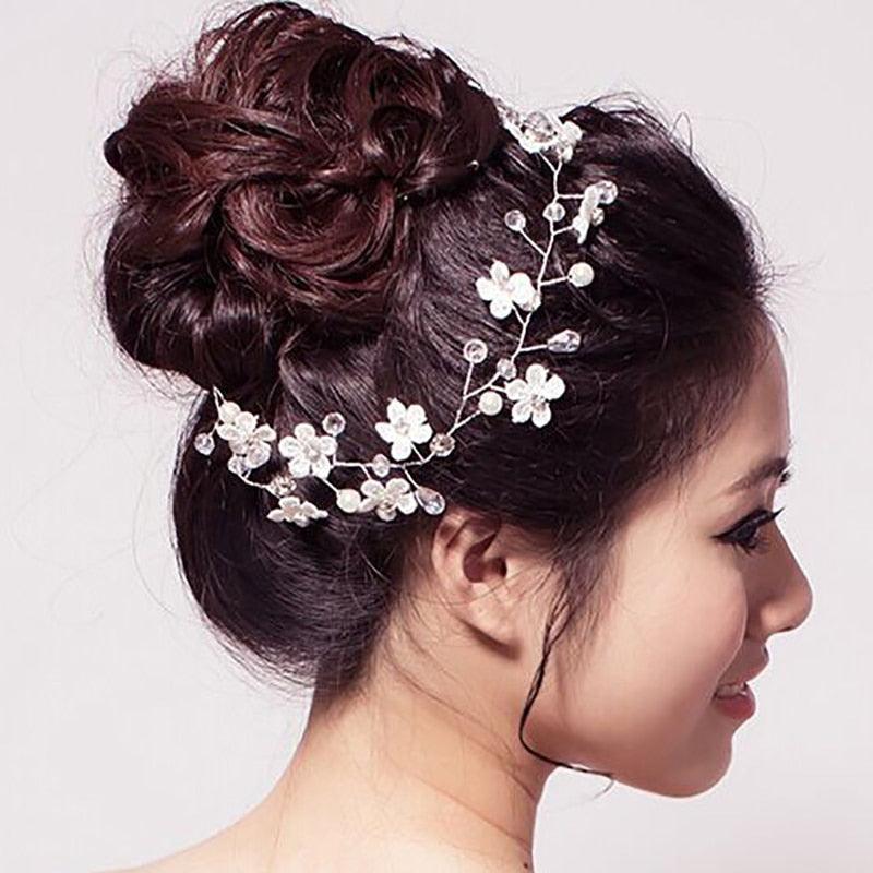 Crystal Pearl Hair Belt Wedding Bridal Hair Ornaments Hair Jewelry Decorations for Brides Wedding Gorgeous Hair Accessories For Women Stevvex
