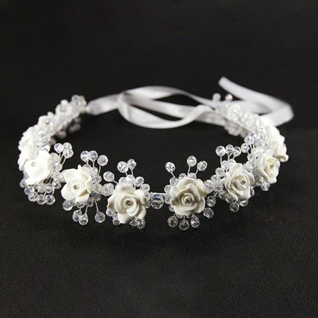 Crystal Pearl Hair Belt Wedding Bridal Hair Ornaments Hair Jewelry Decorations for Brides Wedding Gorgeous Hair Accessories For Women Stevvex