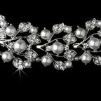 Crystal Pearl Necklace And Earrings Bridal Jewelry Set