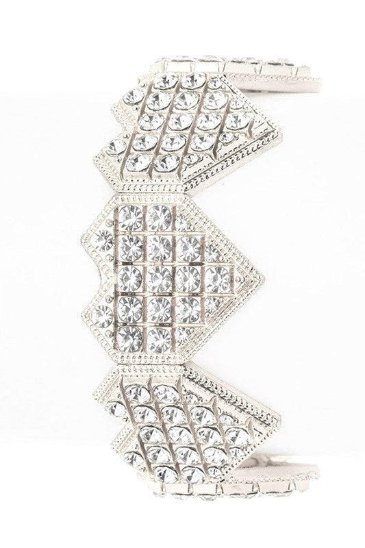 Crystal Pixie Heart Stretch Bracelet Adjustable Rhinestone