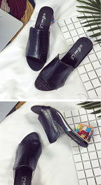 Crystal Sandals Open Toe Square Heels Spring Summer Shoes Sandals Women Footwear Low Block Heels Mules Open Toe Ankle Strap Sandals Square Toe Mixed Colors Beautiful Sandals