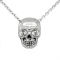 Crystal Skull Necklace With Sparkling Rhinestone Eyes