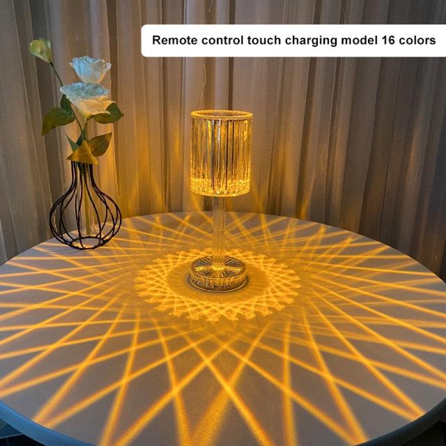 Crystal Table Lamp LED Diamond Touch Bedside Atmosphere Light RGB Remote Control Romantic Night Light Decorative Table Lamp Cute Study Lamps for Bedroom Décor Stevvex