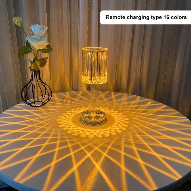 Crystal Table Lamp LED Diamond Touch Bedside Atmosphere Light RGB Remote Control Romantic Night Light Decorative Table Lamp Cute Study Lamps for Bedroom Décor Stevvex