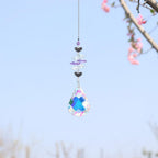 Crystal Wind Star Moon Pendant Handmade Sun Catcher Light Catcher Newly Designed Prism Crystal Colorful Light Prism Chandelier Glass Crystal Pendant Pearl Yarn Gift Handmade Garden Window Wedding Curtain Chandelier