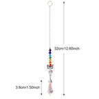 Crystal Wind Star Moon Pendant Handmade Sun Catcher Light Catcher Newly Designed Prism Crystal Colorful Light Prism Chandelier Glass Crystal Pendant Pearl Yarn Gift Handmade Garden Window Wedding Curtain Chandelier