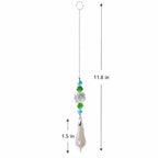 Crystal Wind Star Moon Pendant Handmade Sun Catcher Light Catcher Newly Designed Prism Crystal Colorful Light Prism Chandelier Glass Crystal Pendant Pearl Yarn Gift Handmade Garden Window Wedding Curtain Chandelier