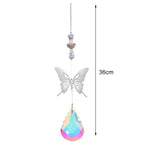 Crystal Wind Star Moon Pendant Handmade Sun Catcher Light Catcher Newly Designed Prism Crystal Colorful Light Prism Chandelier Glass Crystal Pendant Pearl Yarn Gift Handmade Garden Window Wedding Curtain Chandelier