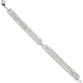 Cubic Zirconia Bow Twist Link Bracelet For Women Adjustable