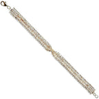 Cubic Zirconia Bow Twist Link Bracelet For Women Adjustable