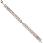 Cubic Zirconia Bow Twist Link Bracelet For Women Adjustable