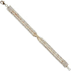 Cubic Zirconia Bow Twist Link Bracelet For Women Adjustable