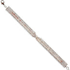 Cubic Zirconia Bow Twist Link Bracelet For Women Adjustable