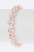 Cubic Zirconia Bridal Bracelet Sparkling Tennis Silver