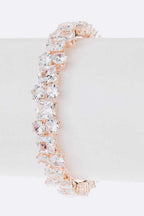 Cubic Zirconia Bridal Bracelet Sparkling Tennis Silver